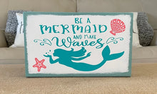 Load image into Gallery viewer, Mermaid / Beach/ Nautical/ Coastal Distressed Wood Table Decor Signs