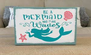 Mermaid / Beach/ Nautical/ Coastal Distressed Wood Table Decor Signs