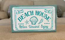 Load image into Gallery viewer, Mermaid / Beach/ Nautical/ Coastal Distressed Wood Table Decor Signs