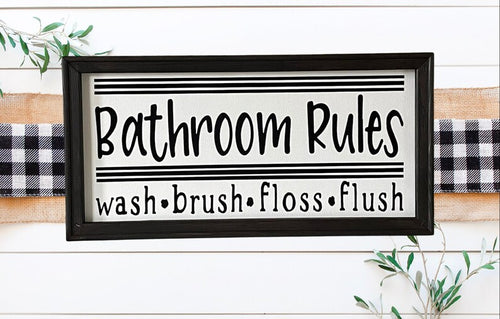 Bathroom Rules Wall Decor