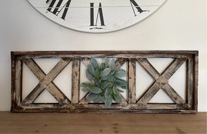 Rustic Farmhouse Wooden Windowpane Wall Decor With Or Without Wreath