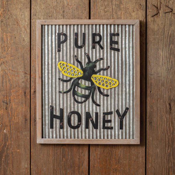 Pure Honey Wood And Metal Wall Decor