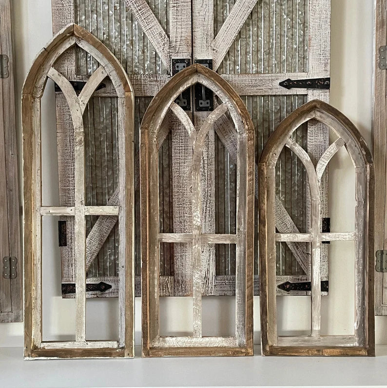 Rustic Farmhouse Wood Cathedral Arch Wall Decor