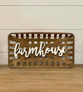 Farmhouse Tobacco Basket Wall Or Table Decor