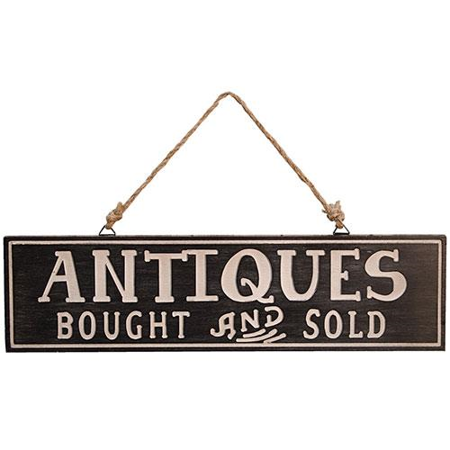 Antiques bought and sold wall decor sign