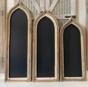 Rustic Farmhouse Chalkboard Cathedral Arch Wood Wall Decor