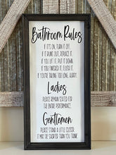 Load image into Gallery viewer, Bathroom Rules Wall Decor