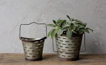 Load image into Gallery viewer, Galvanized Metal Olive Basket (you choose size)