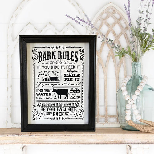 Barn Rules Farmhouse Wall Decor