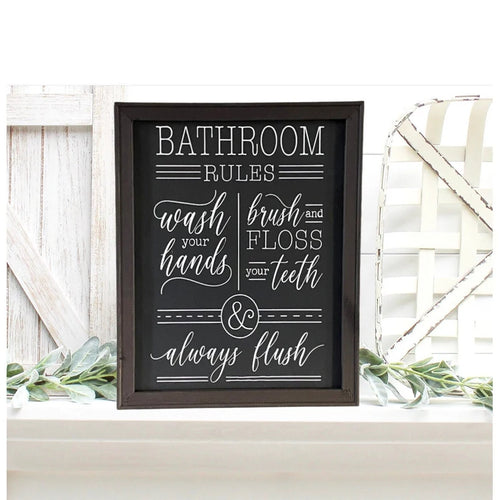 Bathroom Rules Farmhouse Wall Decor