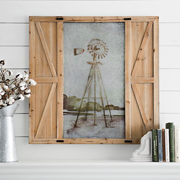 Barn Door Windmill Wall Decor