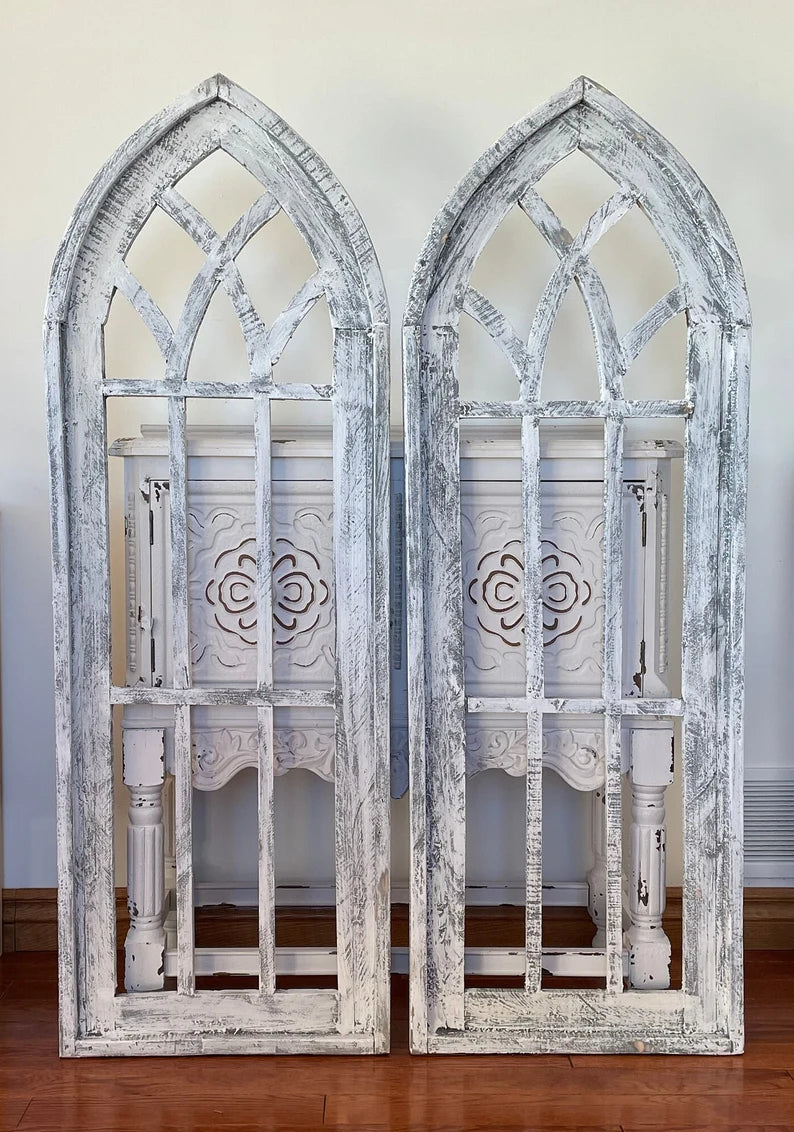 Large Rustic Farmhouse Wood Cathedral Arch Wall Decor